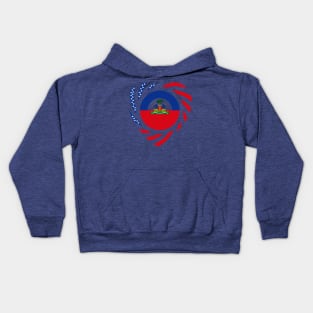 Haitian American Multinational Patriot Flag (Heart) Kids Hoodie